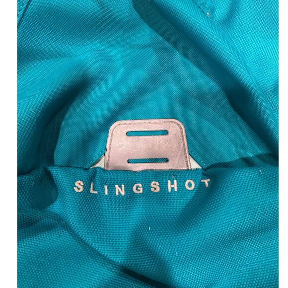 The North Face Slingshot Two Tone Green/Light Blue Multi Pocket Backpack Hiking - Picture 5 of 5